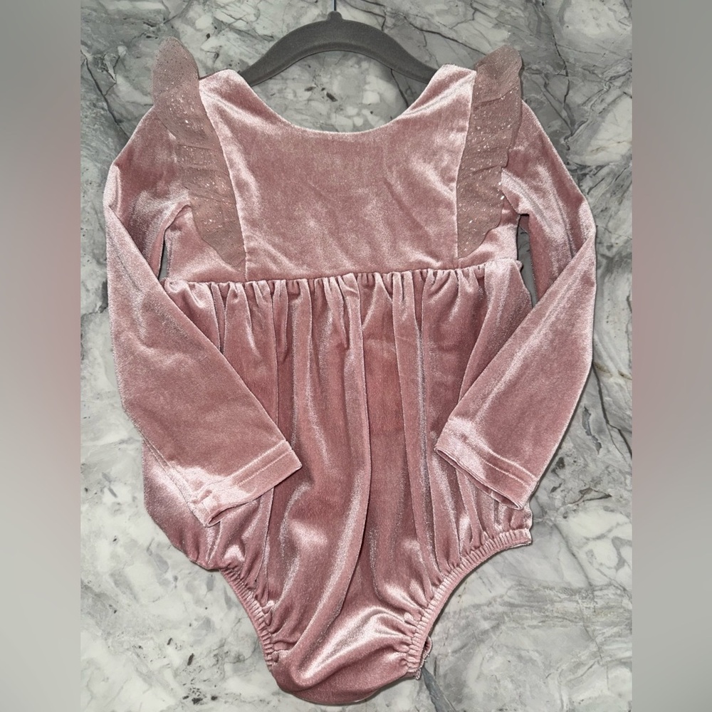 Ollie Jay Pink Velvet Long Sleeve Romper